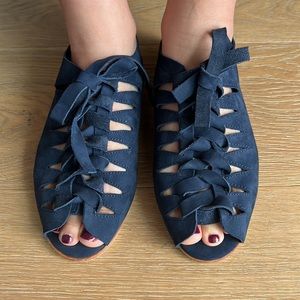 NEW JEFFERY CAMPBELL X Urban Outfitters Kelsey Boho Leather Sandals Flats 7